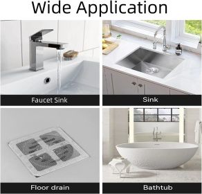 Disposable Square Shower Drain Cover Hair Catcher 20PCS Pack 4X4 inch Mesh Stickers Kitchen Bathroom Shower Bathtub for Human and pet Hair