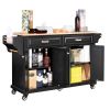 Cambridge Natural Wood Top Kitchen Island with Storage