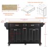 Cambridge Natural Wood Top Kitchen Island with Storage
